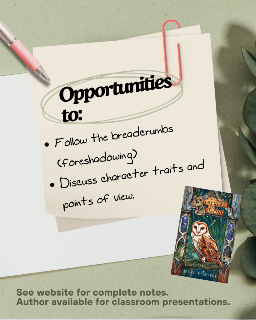 Character development and world building in children's books. Queensland author, The Feathers of Farwood.